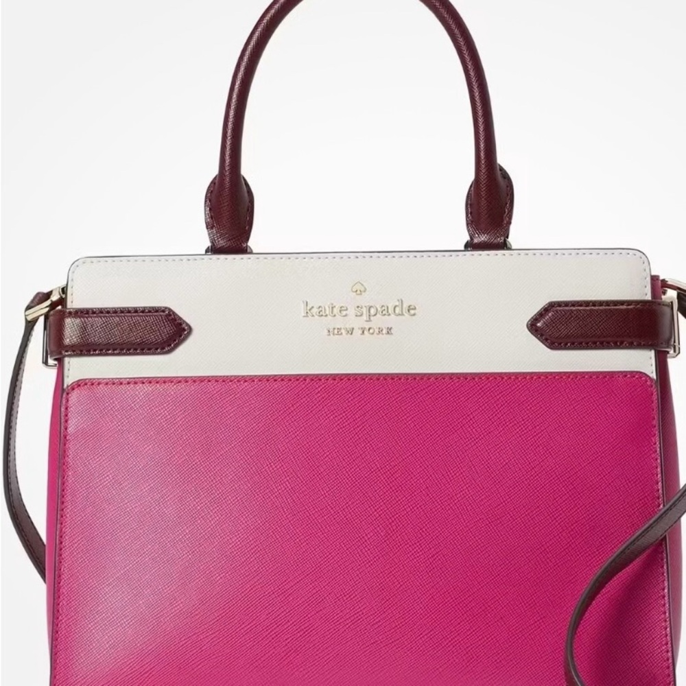 🩷♠️ Kate Spade Spade New York Staci Colorblock Leather Satchel♠️🩷 - Picture 3 of 10